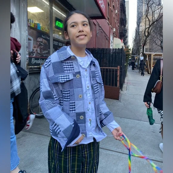 {Zara} QUILTED PLAID PATCHWORK JACKET kids Sz 13-14Yrs